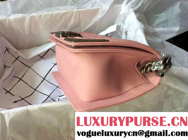 Chanel Boy with Silver Embellished Bag in Cherry Pink 2014