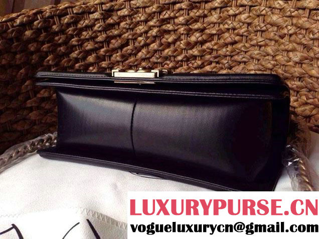 Chanel Le Boy Flap Bag in Python Leather Black