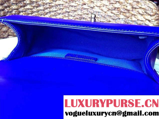 Chanel Le Boy Flap Bag in Python Leather Blue