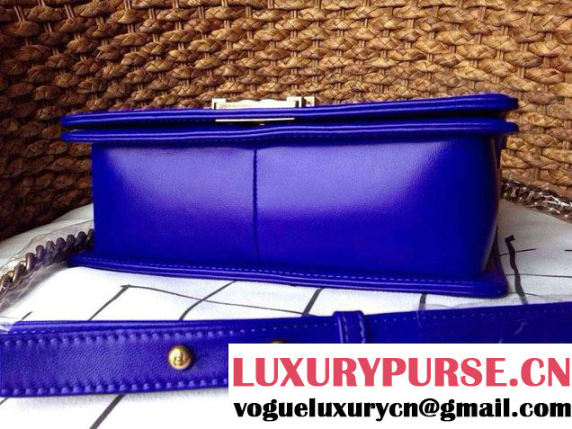Chanel Le Boy Flap Bag in Python Leather Blue