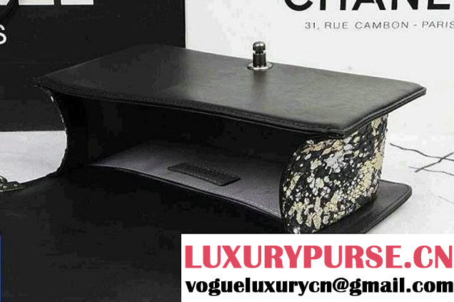 Chanel Python and Patent Calfskin Boy Flap Medium Bag