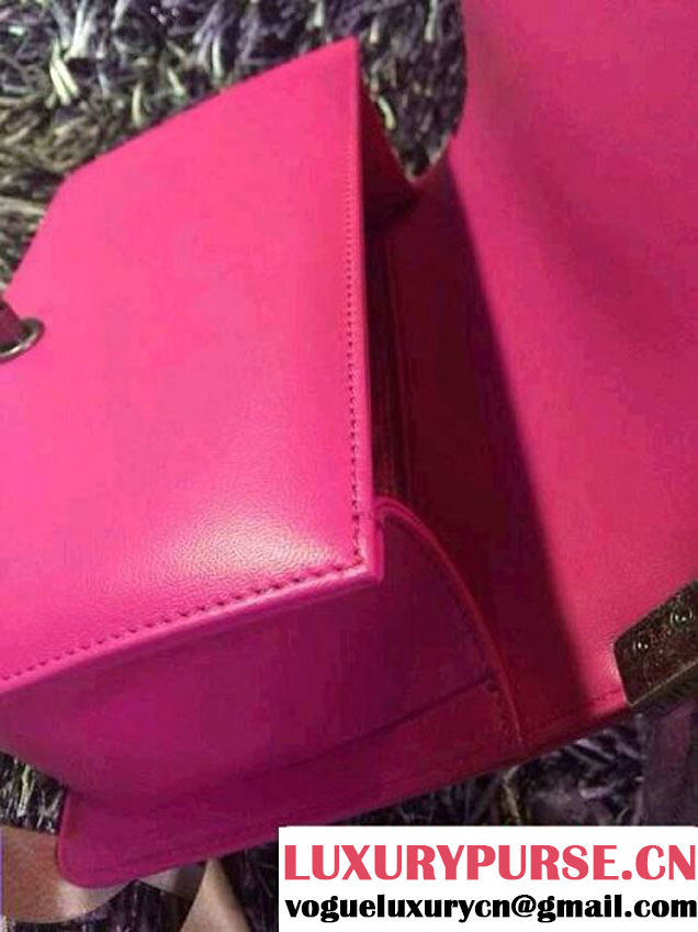Chanel Boy Flap Bag With Herringbone Chevron Stitiching in Fushia - Fall 2014