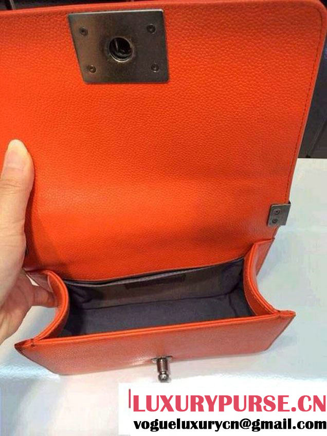 Chanel Large Stitch Boy Flap Bag Prefall 2014 in Orange