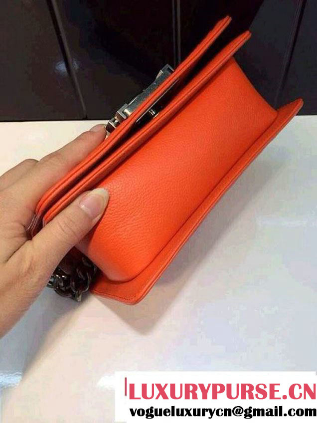 Chanel Large Stitch Boy Flap Bag Prefall 2014 in Orange