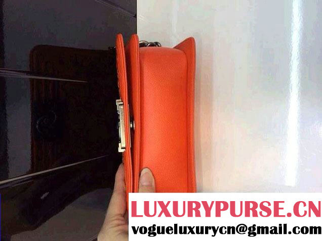 Chanel Large Stitch Boy Flap Bag Prefall 2014 in Orange
