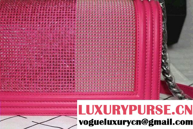 Chanel Crystallized CC Boy Flap Bag in Fushia Pre fall 2014