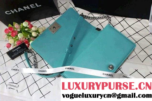 Chanel Crystallized CC Boy Flap Bag in Lake Blue Pre fall 2014