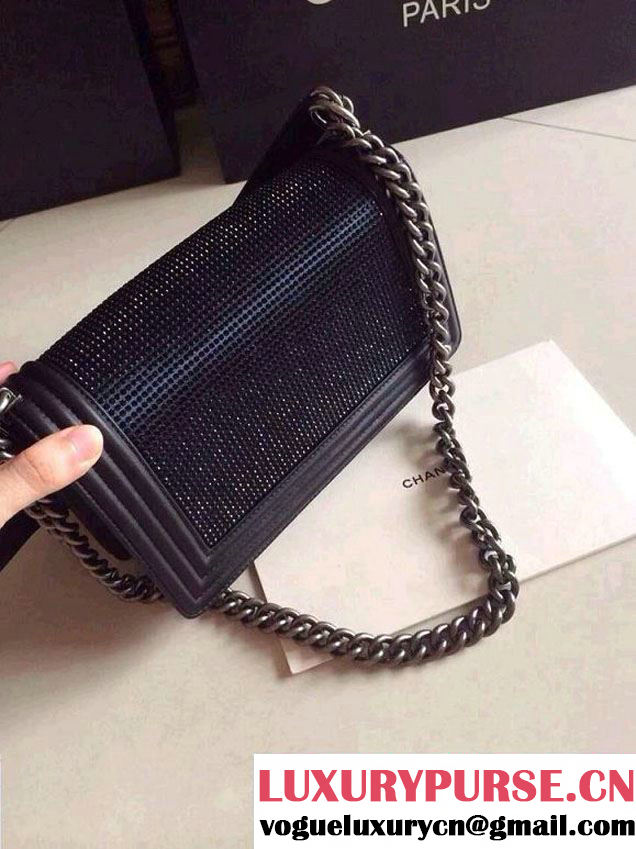 Chanel Crystallized CC Boy Flap Bag in Blue Pre fall 2014