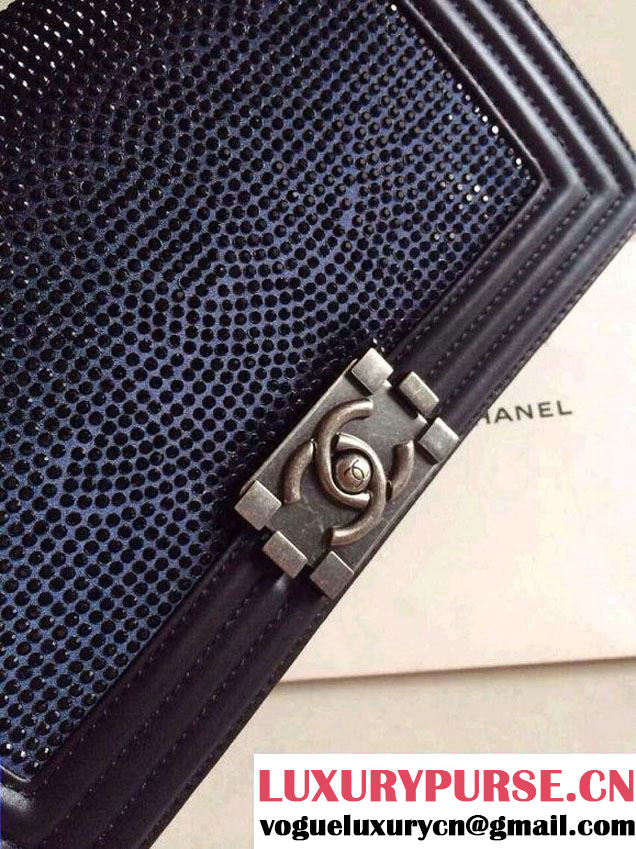 Chanel Crystallized CC Boy Flap Bag in Blue Pre fall 2014