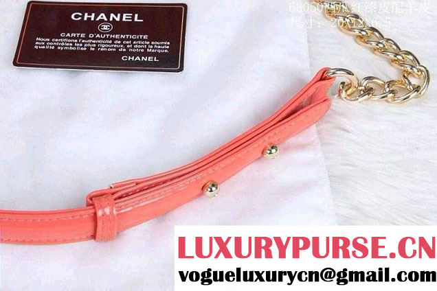 Chanel Boy Patent Leather with Golden Embellished Bag in Red 2014