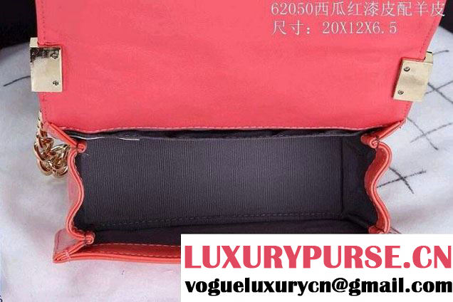 Chanel Boy Patent Leather with Golden Embellished Bag in Red 2014