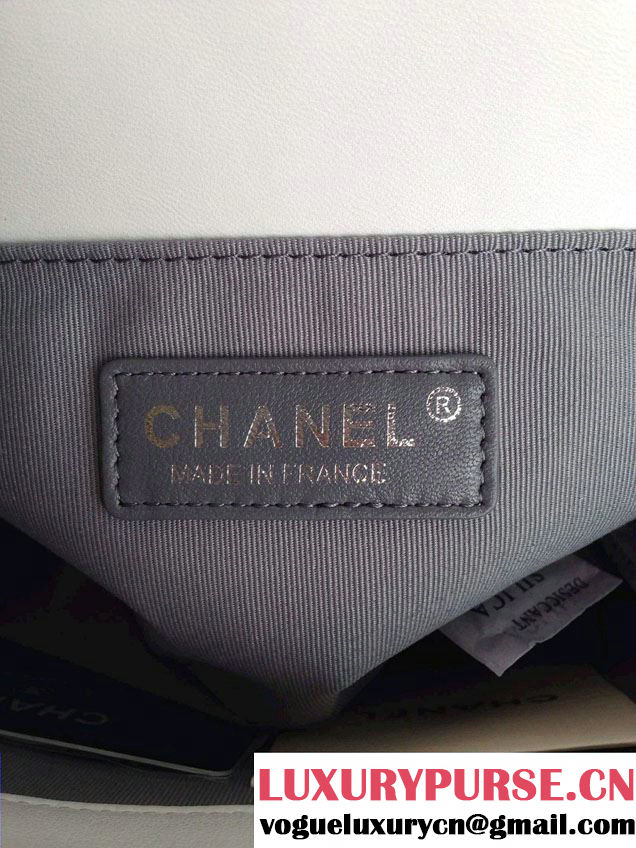 Chanel Boy Patent Leather with Silver Embellished Bag in White 2014