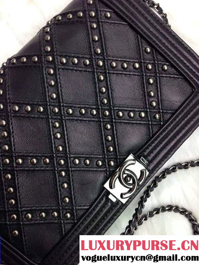 Chanel Boy Studded Wallet On Chain (WOC) Bag 2014