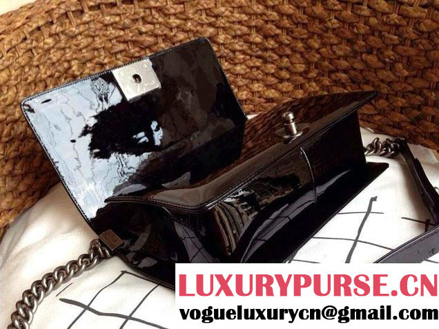 Chanel Le Boy Flap Bag in Python Patent Leather