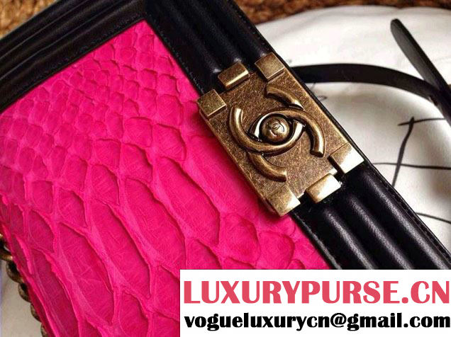 Chanel Le Boy Flap Bag in Python Leather