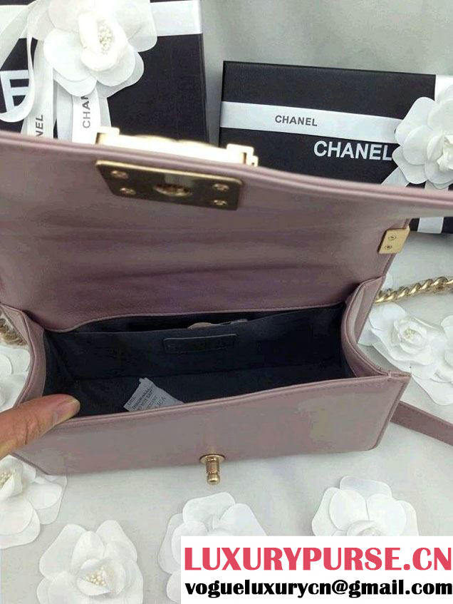 Chanel Sheepskin Leather Braided Boy Flap Bag Nude Pink 2014