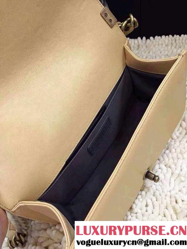 Chanel Boy Metallic Lambskin Flap Bag Golden Embossed Gold Buckle Cruise 2015