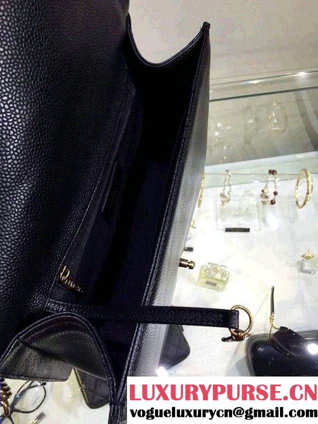 Chanel Large Quilted Boy Flap Bag in Caviar Leather Black with Gold Hardware