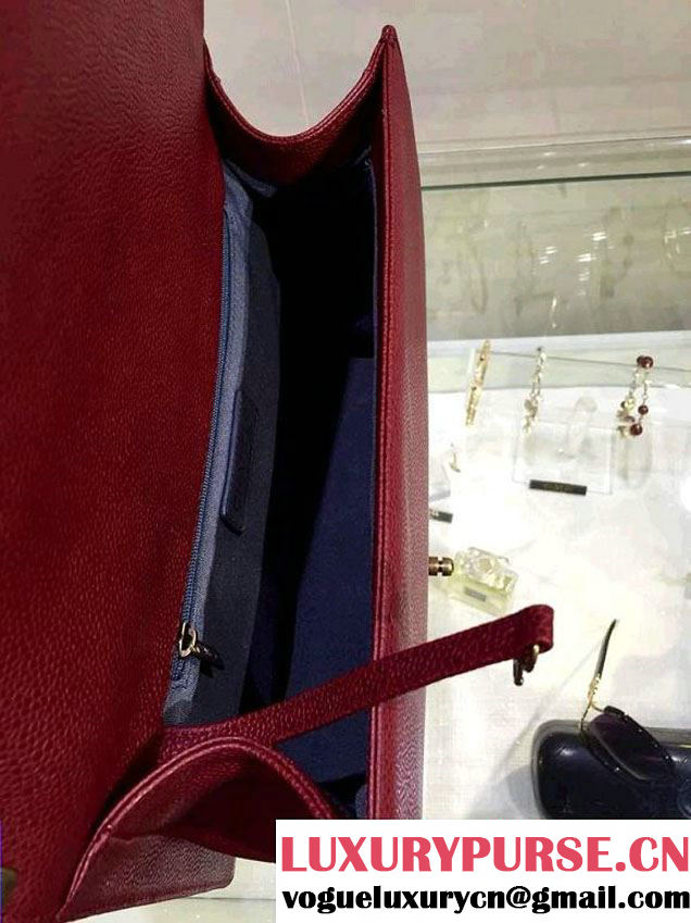 Chanel Large Quilted Boy Flap Bag in Caviar Leather Burgundy with Gold Hardware