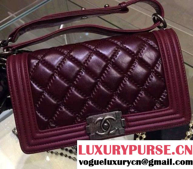 Chanel Medium Boy Flap Shoulder Bag Leather A67086 Burgundy