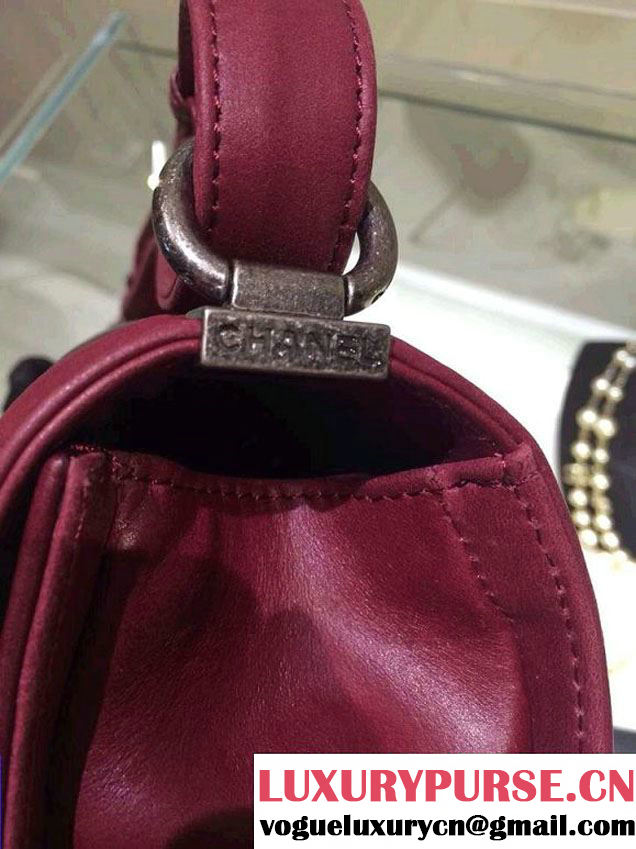 Chanel Medium Boy Flap Shoulder Bag Leather A67086 Burgundy