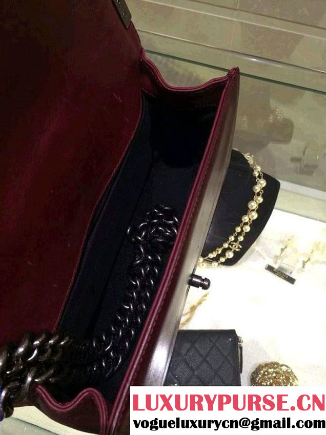 Chanel Medium Boy Flap Shoulder Bag Leather A67086 Burgundy