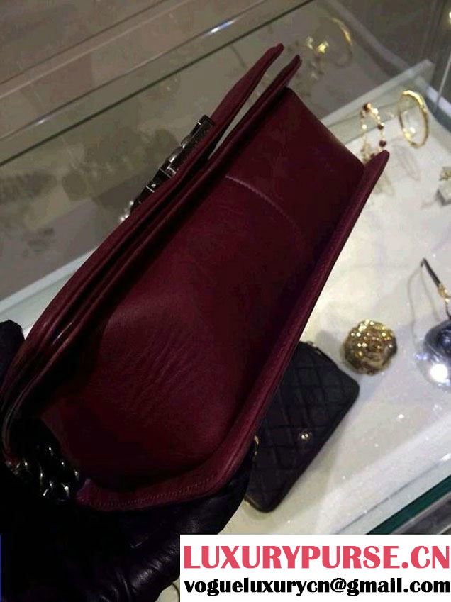 Chanel Medium Boy Flap Shoulder Bag Leather A67086 Burgundy