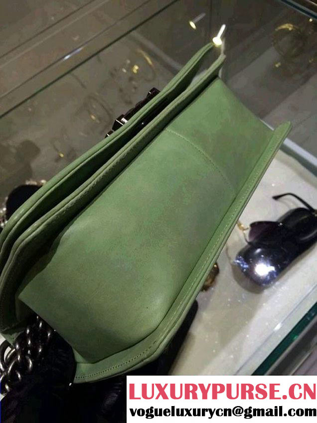 Chanel Medium Boy Flap Shoulder Bag Leather A67086 Green
