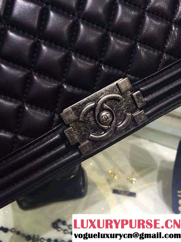 Chanel Medium Boy Flap Shoulder Bag A67086 in Lambskin Leather Black