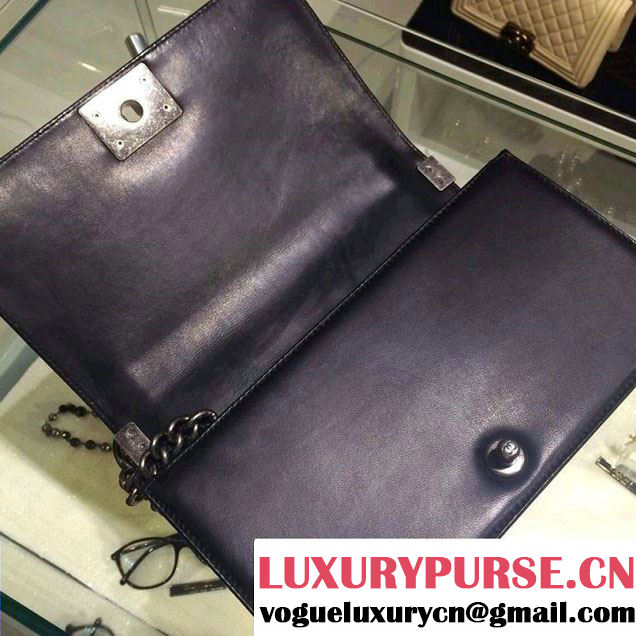 Chanel Medium Boy Flap Shoulder Bag A67086 in Lambskin Leather Black