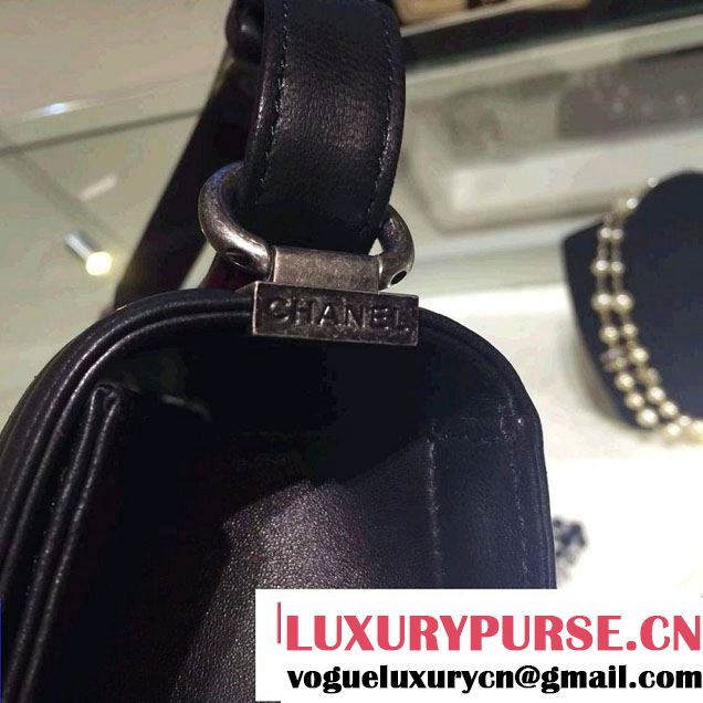 Chanel Medium Boy Flap Shoulder Bag A67086 in Lambskin Leather Red/Black