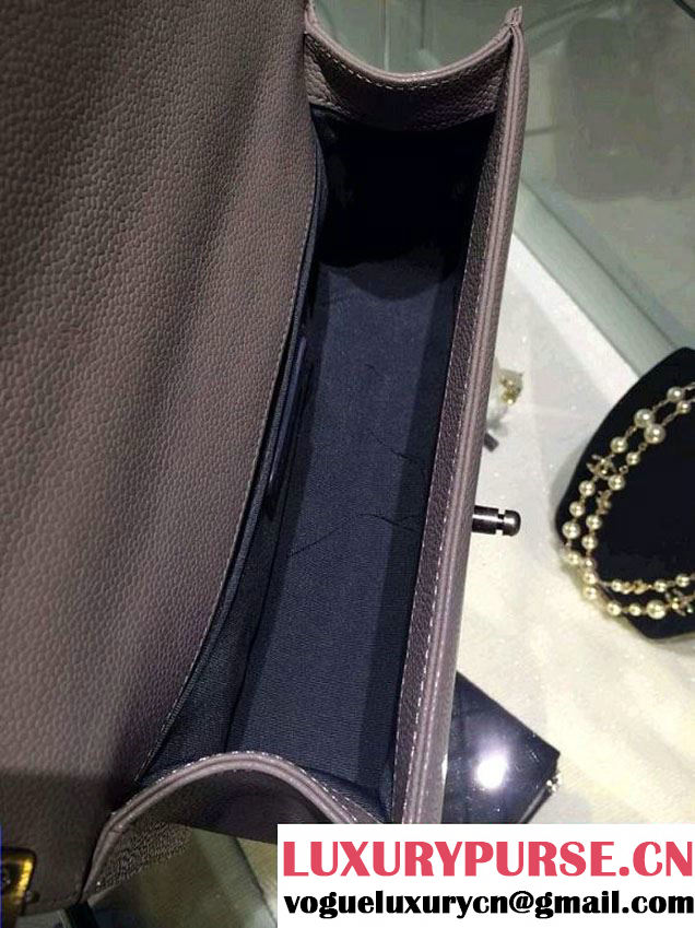 Chanel Medium Boy Flap Shoulder Bag A67086 in Caviar Leather Gray with Silver Hardware