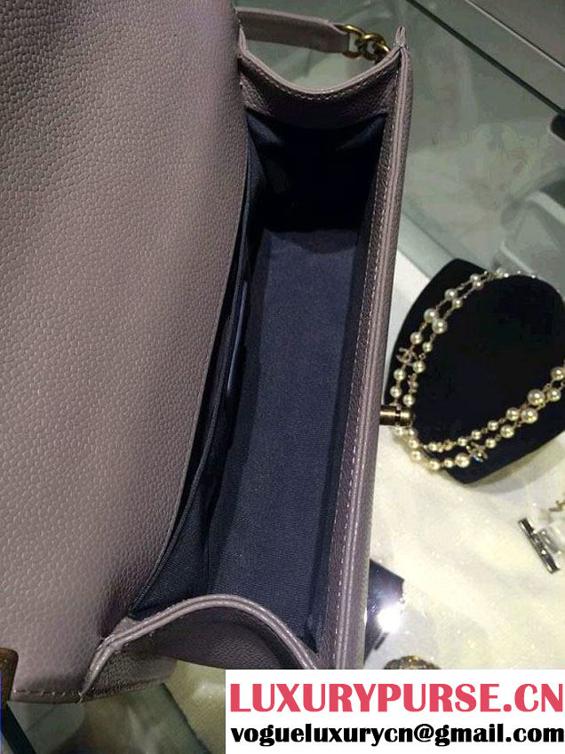 Chanel Medium Boy Flap Shoulder Bag A67086 in Caviar Leather Gray with Golden Hardware