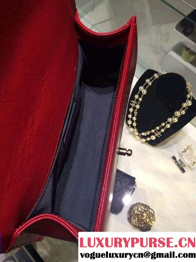 Chanel Medium Boy Flap Shoulder Bag A67086 in Caviar Leather Red with Golden Hardware