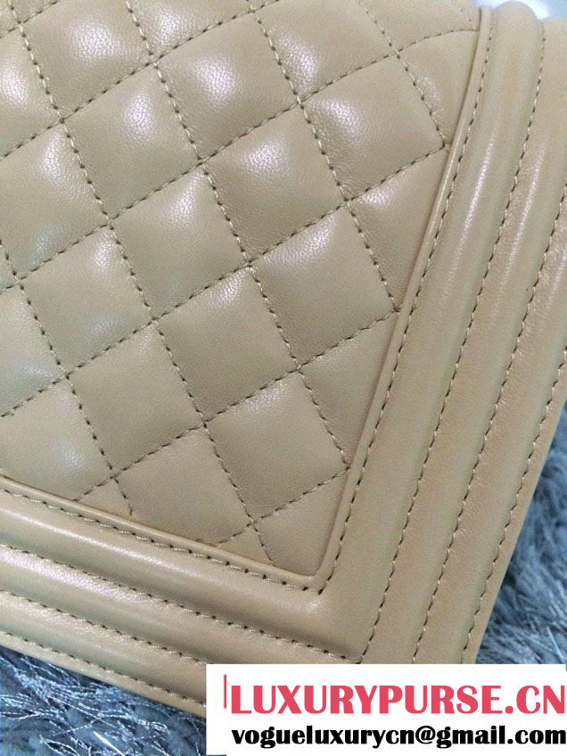 Chanel Medium Boy Flap Shoulder Bag A67086 in Lambskin Leather New Color Apricot