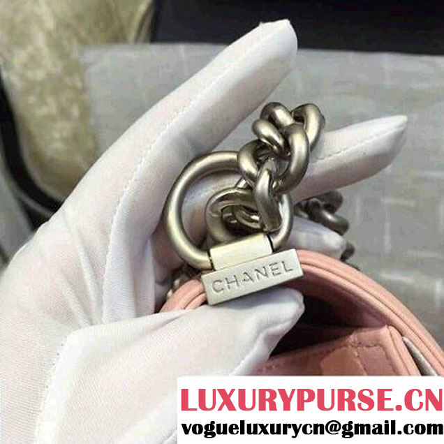 Chanel Iridescent Calfskin Boy Flap Bag A67086 Pink 2015