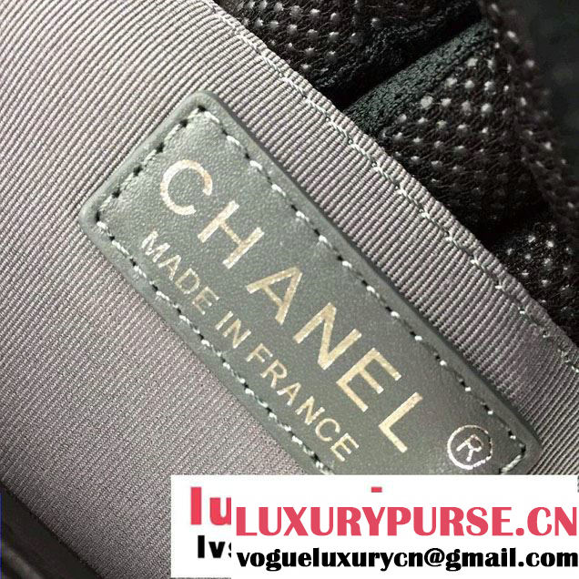 Chanel Calfskin Chevron Quilting Boy Flap Bag A92859 Black 2015