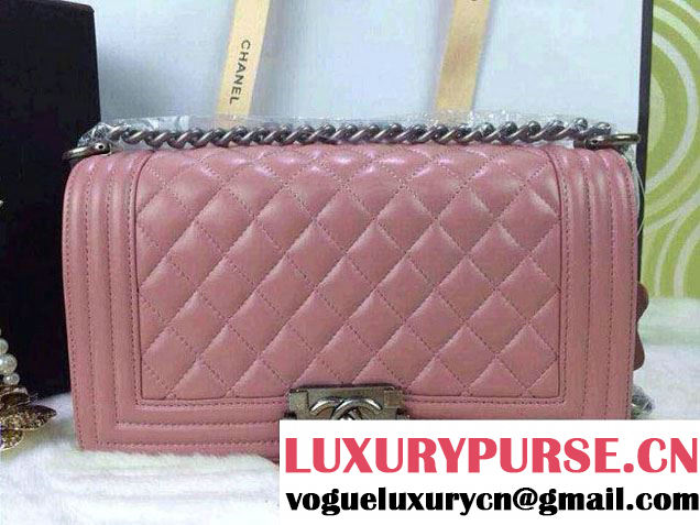 Chanel Medium Boy Flap Shoulder Bag A67086 Pink in Lambskin Leather