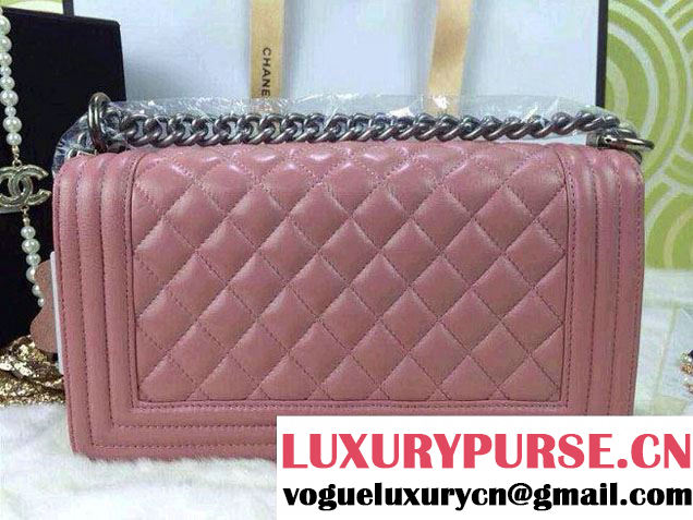 Chanel Medium Boy Flap Shoulder Bag A67086 Pink in Lambskin Leather