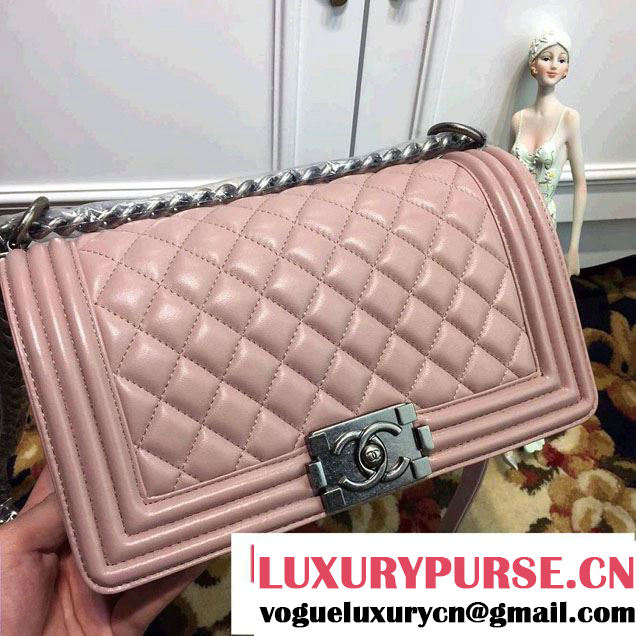 Chanel Medium Boy Flap Shoulder Bag A67086 Pink in Lambskin Leather