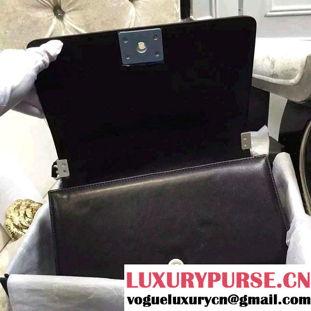 Chanel Iridescent Calfskin Boy Flap Bag A67086 Black 2015