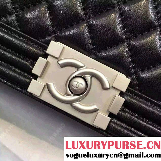 Chanel Iridescent Calfskin Boy Flap Bag A67086 Black 2015