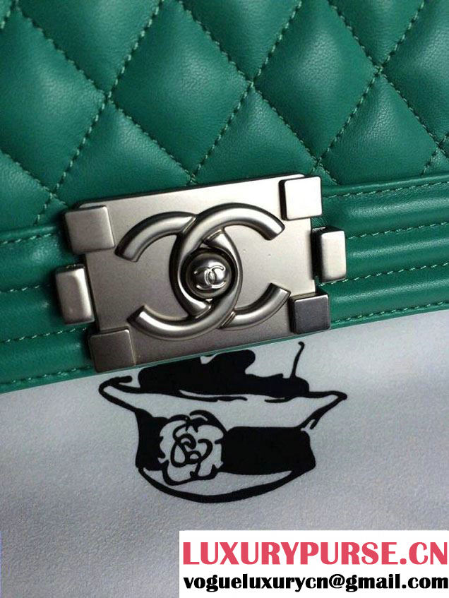 Chanel Iridescent Calfskin Boy Flap Bag A67086 Green 2015