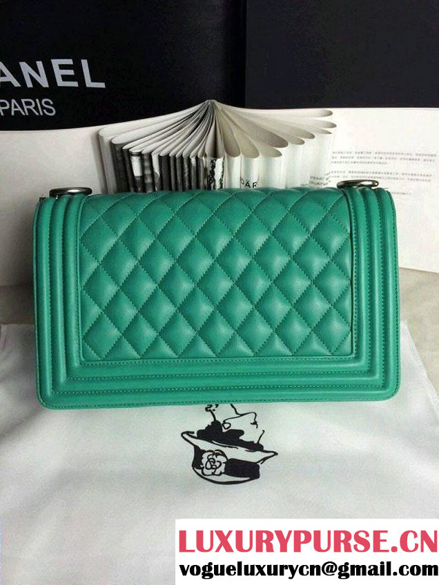 Chanel Iridescent Calfskin Boy Flap Bag A67086 Green 2015