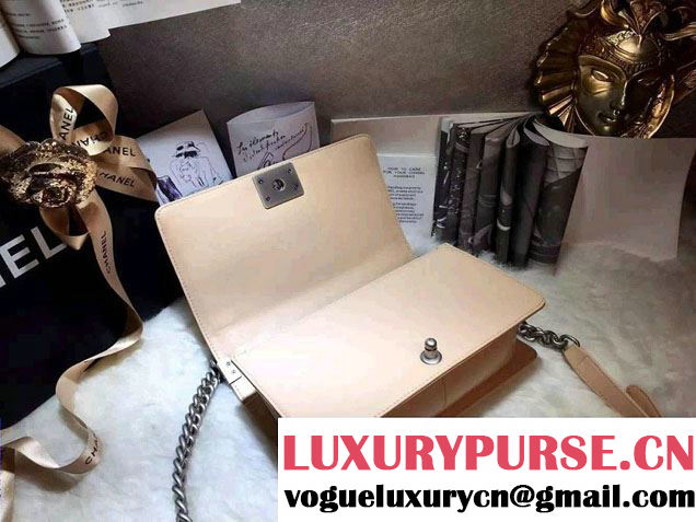 Chanel Iridescent Calfskin Boy Flap Bag A67086 Apricot 2015