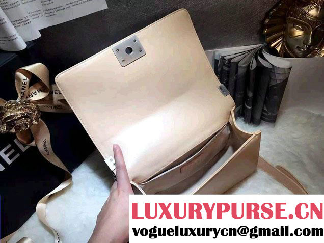 Chanel Iridescent Calfskin Boy Flap Bag A67086 Apricot 2015