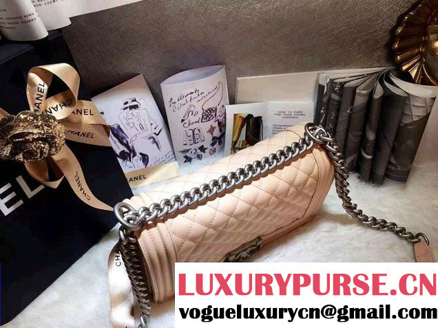 Chanel Iridescent Calfskin Boy Flap Bag A67086 Apricot 2015