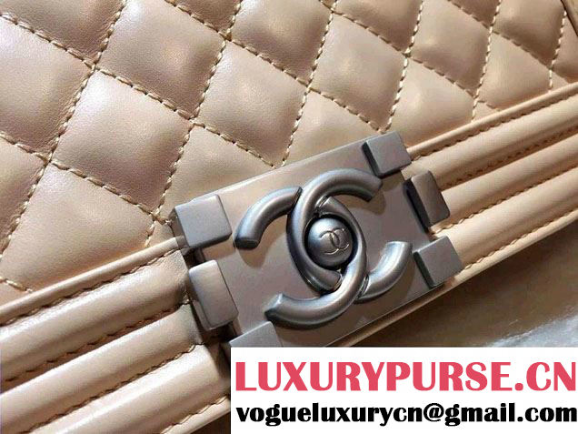 Chanel Iridescent Calfskin Boy Flap Bag A67086 Apricot 2015