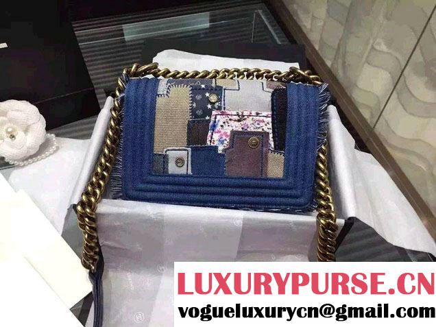 Chanel Denim Patchwork Boy Flap Bag A92866/A92867 2015