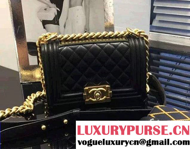 Chanel Quilted Paris Salzburg Boy Flap Bag Black 2015